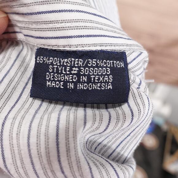 Panhandle Slim Shirt Mens Medium 15.5 34 Striped Western Pearl Snap Long Sleeve - Picture 7 of 9